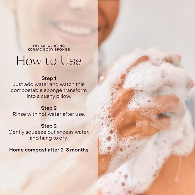 Everist The Exfoliating Konjac Body Sponge, Compostable Bath Sponge - Image 5