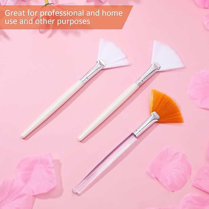 9 Pieces Facial Fan Mask Brushes, Soft Facial Applicator Brushes Tools - Image 6