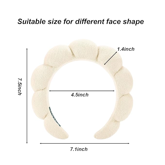 Spa Headbands for Washing Face Makeup Skin Care Women Bubble Facial Beauty - Image 2