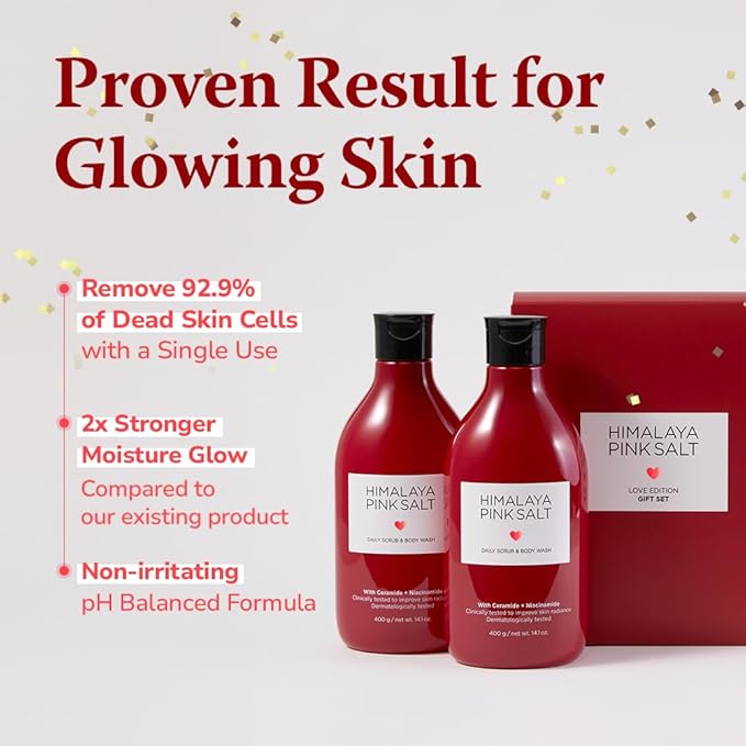 HIMALAYA PINKSALT Daily Scrub Body Wash Love Edition Gift Set – Exfoliating - Image 2
