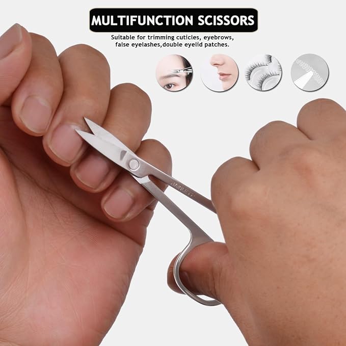 HANTEKAS Travel Manicure Set Professional Nail Clipper Kit-5 Pieces Stainless - Image 5