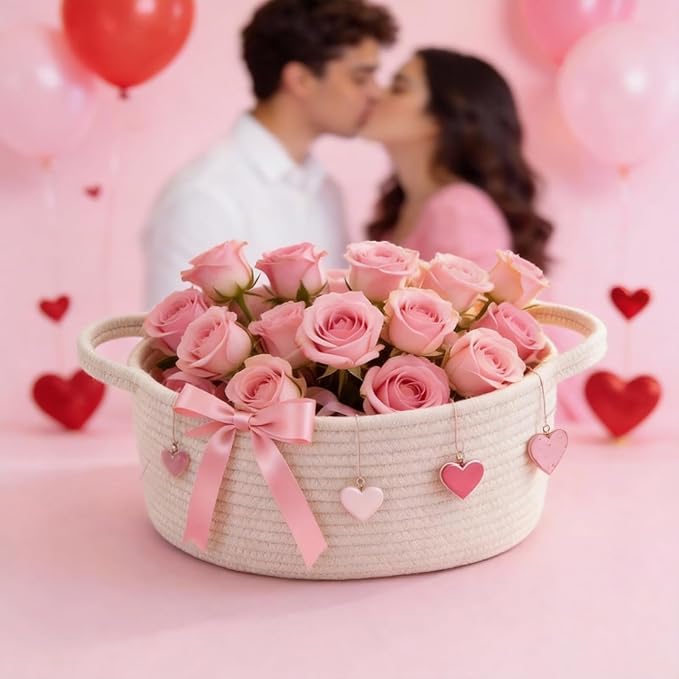 Happyiren Cute Woven Gift Basket - Image 9