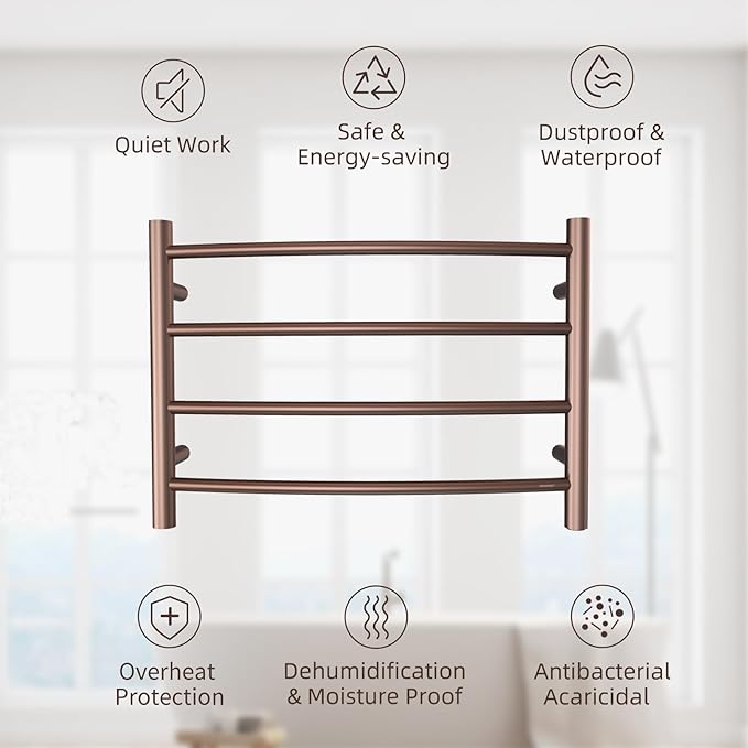 Towel Warmer ORB for Bathroom Wall Mounted Bath Towel Heater Plug-in Electric - Image 7