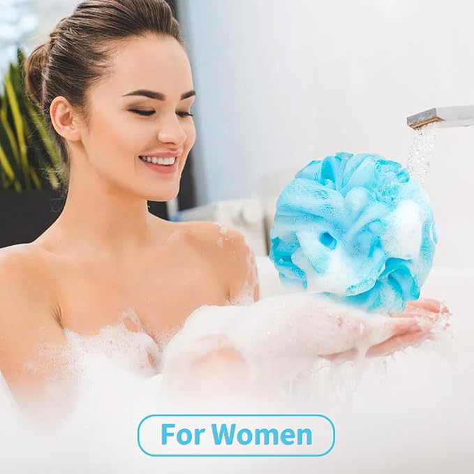 BCKENEY Bath Loofah Shower Sponge Body Back Scrubber Soft Mesh Shower Puffs - Image 4