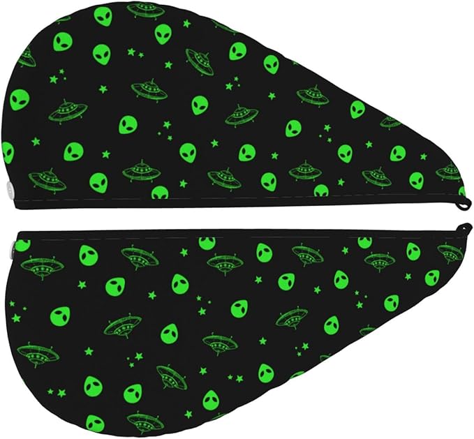 Galaxy Alien Hair Towel Wrap Microfiber Fast Drying Hair Turban - Image 2