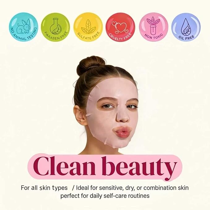 Collagen Face Masks Skincare Bulk, Hydrating Spa Face Mask Beauty - Image 4