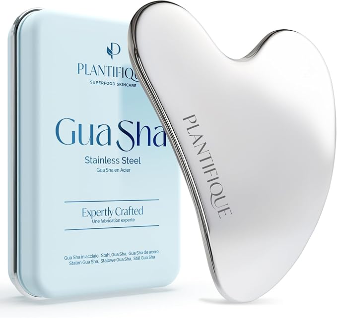 PLANTIFIQUE Stainless Steel Gua Sha | Facial Tool | Skin Massage by Plantifique