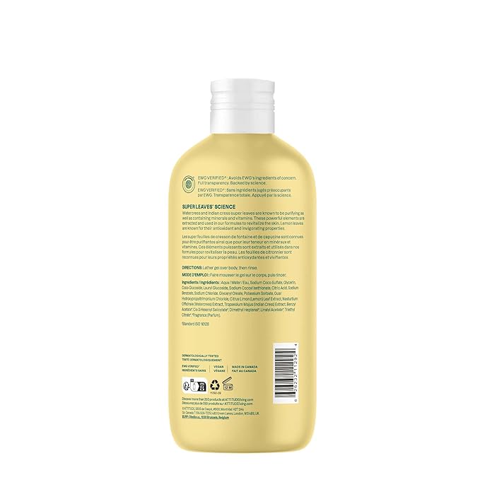 ATTITUDE Body Wash, EWG Verified Shower Gel, Dermatologically Tested, Plant and - Image 10