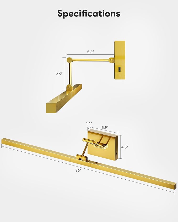 VONLUCE 36" LED Bathroom Vanity Light, 3CCT Modern LED Vanity Lights - Image 6