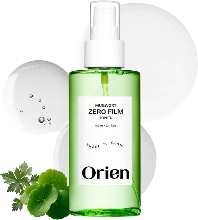 Orien Mugwort Zero Film Toner 5.41 fl.oz. 160ml ㅣpH5.5 Calming, Hydrating Spray by Orien