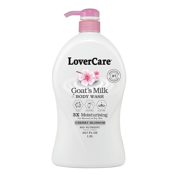 LoverCare Goat's Milk Cherry Blossom Moisturizing Body Wash 40.7 Fl.Oz - Image 8