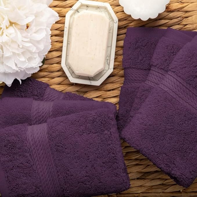Superior Egyptian Cotton Pile Face Towel/Washcloth Set of 6, Ultra Soft Luxury - Image 8