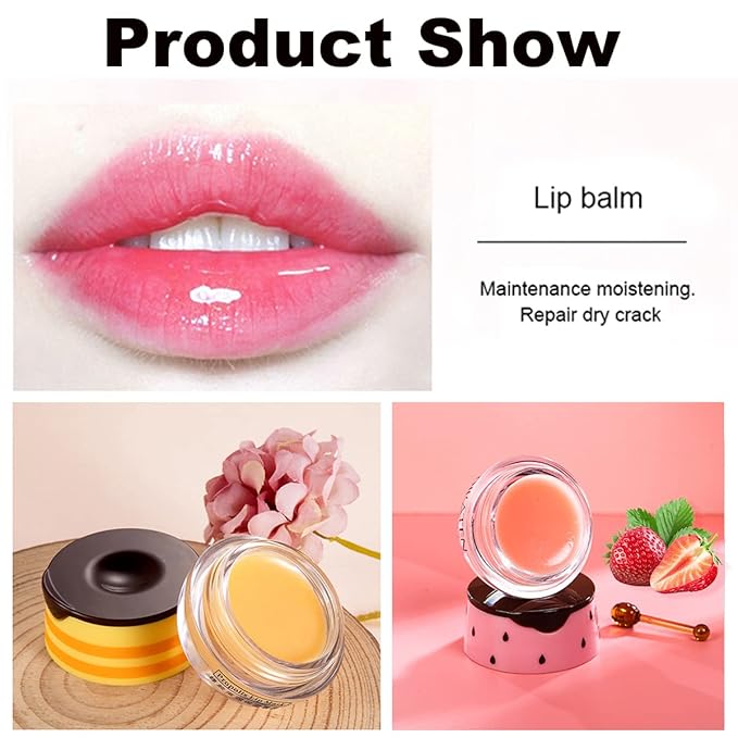 2PCS Strawberry Lip Balm, Vitamin E Lip Masks & Moisturizing Propolis Sleeping - Image 7