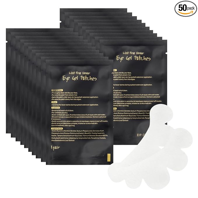 100 Pairs Eye Under Gel Pads Eyelash Extensions Patches, Lash Extension Lint by Mekupeu