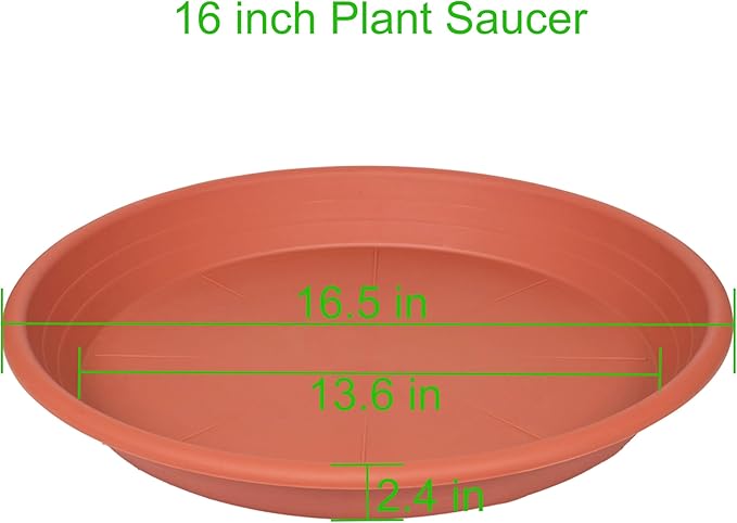 4 Pack of 16 inch Plant Saucer, Large Plant Tray, Heavy Sturdy Plant Drainage - Image 2