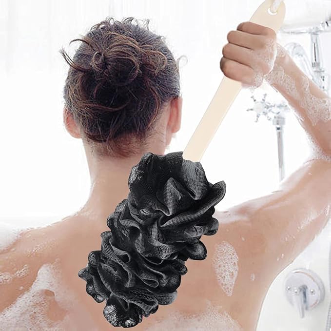 Back Scrubber for Shower, Loofah Long Handle Bath Body Brush, Soft Nylon Mesh - Image 6