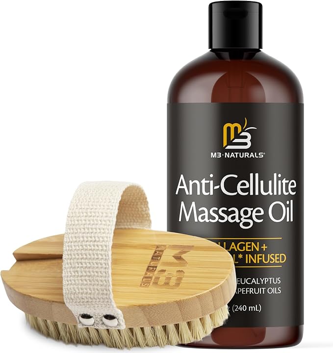 Anti Cellulite Massage Oil and Firm Dry Brush Kit | Collagen & Stem Cell Skin - Image 4