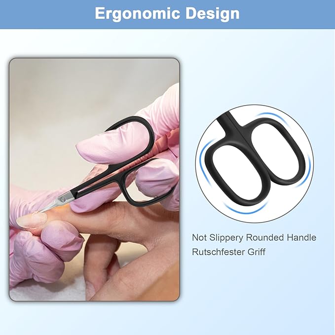Lermende Cuticle Scissors Extra Fine Curved, Portable Stainless Steel Manicure - Image 7