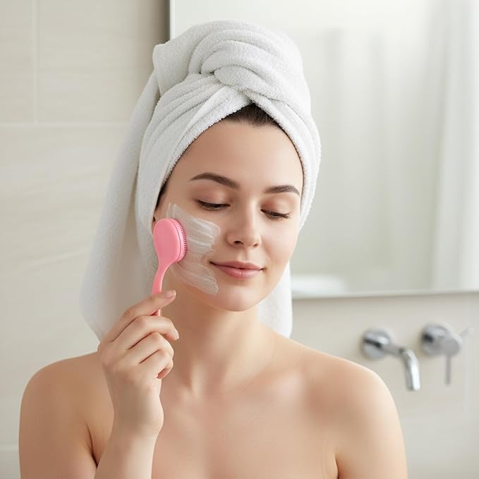 2 Pcs Face Scrubber Silicone Manual Facial Cleansing Brush Soft Facial Brushes - Image 6