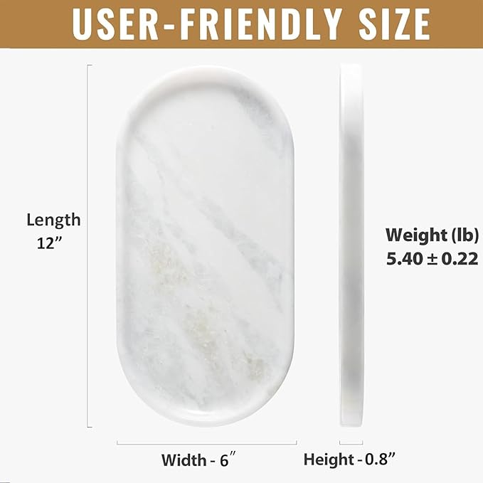 Koville African Natural Marble Decorative Tray, Catchall Tray - Image 2