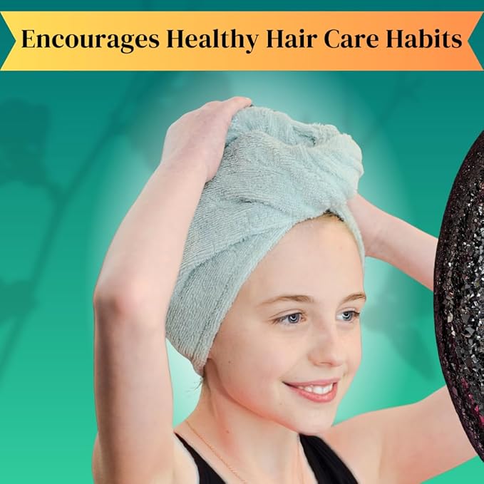 Hair Towel Wrap for Kids | 100% Bamboo Viscose |Tailored Small | Essential Hair - Image 4