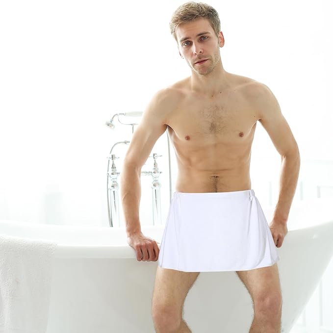 Men Boys Soft Wearable Bath Towel Short Pants Adjustable Mircofiber Towel - Image 5