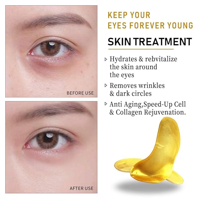 Vandarllin 24K Gold Powder Gel Collagen Eye Masks Sheet Patch, Remove Bags - Image 5