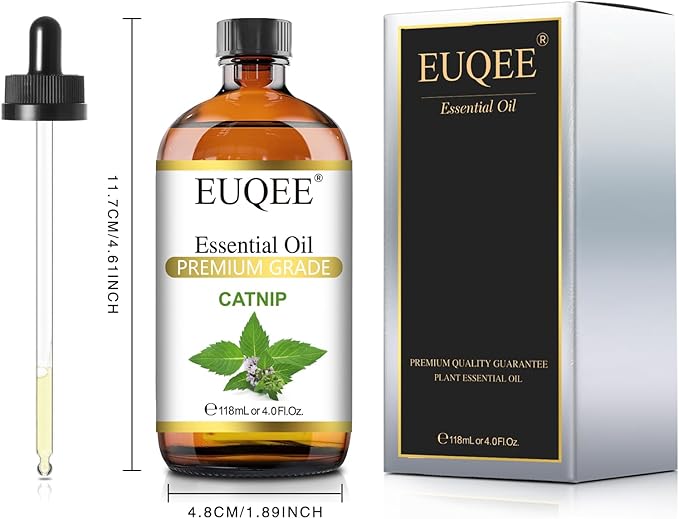 EUQEE 118ML Catnip Essential Oil, Pure & Fresh Herbal Aroma Catnip Essential Oil - Image 9