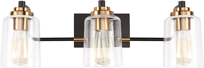 SOLFART Bathroom Light Fixtures 3-Light Vintage Bathroom Vanity Light Over by SOLFART