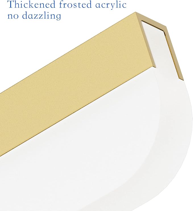 Ralbay 40" Modern LED Gold Vanity Lights 40W Frosted Aluminum Gold Bathroom - Image 7