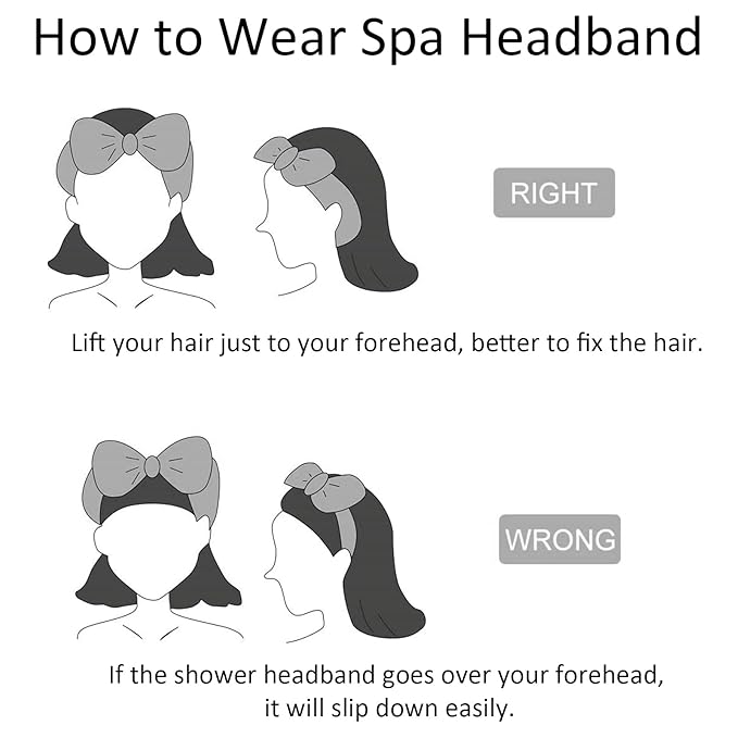 Ondder Spa Headband for Washing Face 8 Pack Gray Skincare Headbands for Women - Image 6