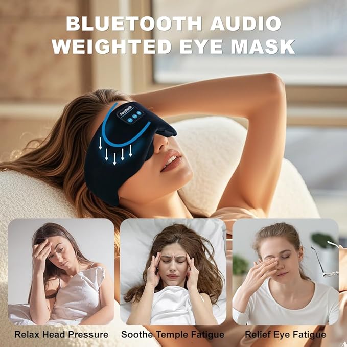 Joythink Weighted Eye Masks Bluetooth Sleep Mask Headphones Silk Wireless - Image 2