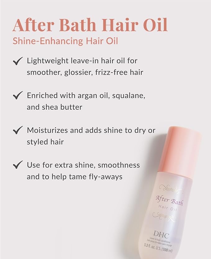DHC After Bath Hair Oil, Shine-Enhancing Hair Oil, Lightweight, Leave-In Oil - Image 6
