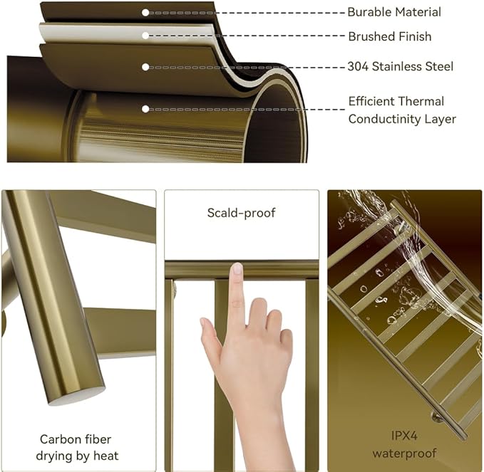 Towel Warmer Rack, Brushed Heated Towel Rack - Image 5