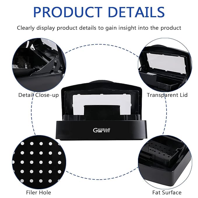 Gusnilo Nail Tool Sterilizer Box Plastic Disinfectant Container Disinfectant - Image 3