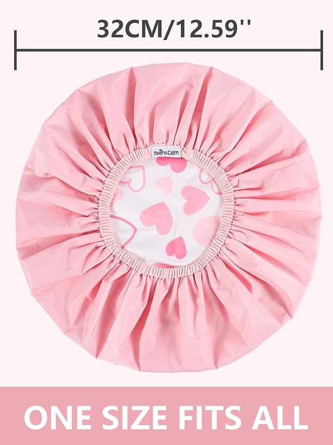 Years calm Shower Caps for Women Reusable Waterproof, Double Layer Waterproof - Image 3