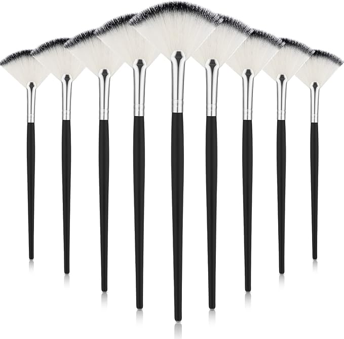 9 Pieces Facial Fan Mask Brushes, Soft Facial Applicator Brushes Tools by Maitys