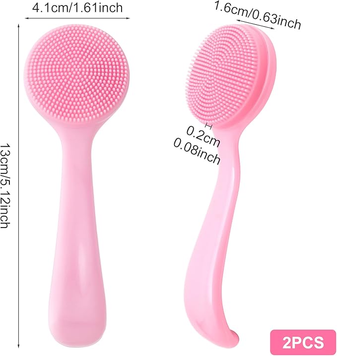 HINZIC 2 Pack Silicone Manual Facial Cleansing Brush, Skin Friendly Waterproof - Image 2