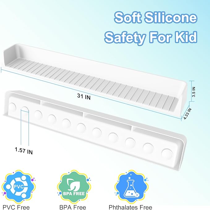 Tub Splash Guard for Kids, Bathtub Water Guard Play Shelf for Bathing, Toy Tray - Image 3