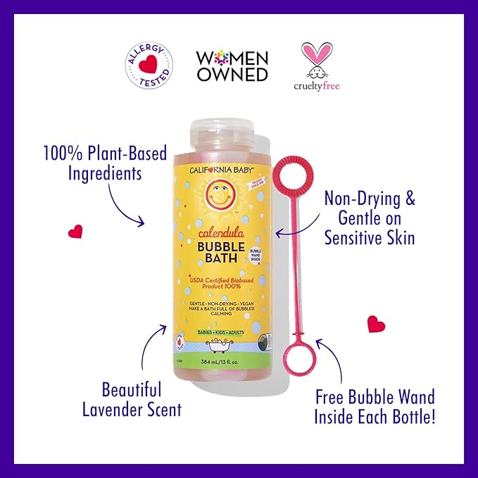 California Baby Calendula Bubble Bath | 100% Plant-Based Kids Bubble Bath | - Image 3
