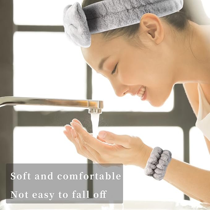 SLNZAPTY 12 PCS Face Wash Headband Wristband Set - Image 2