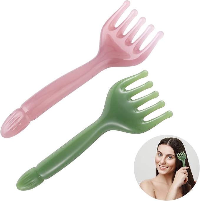 WY LIGHTING LEVEL 2Pcs Head Massager Manual Hair Scalp Massager Gua Sha Five - Image 7