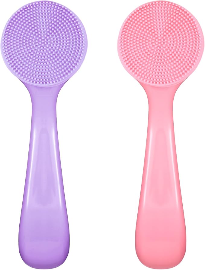 2 Pcs Face Scrubber Silicone Manual Facial Cleansing Brush Soft Facial Brushes by Unknown