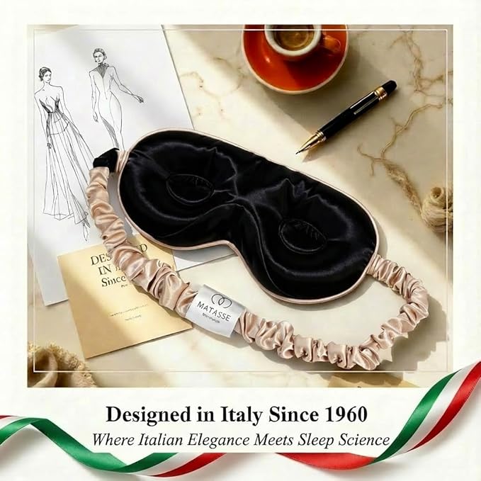 MATASSE 100% Mulberry Silk Sleep Mask 22 Momme Grade 6A -3D Contoured Eye Mask - Image 2