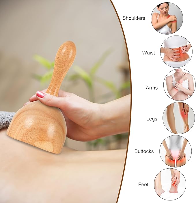 KintKita Wood Therapy Massage Tools 3 in 1, Wooden Lymphatic Drainage Massager - Image 4