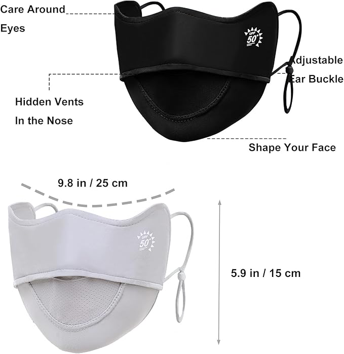 2Pcs UV Face Mask, Sun Masks for Women, Cooling Breathable Face Cover for - Image 5