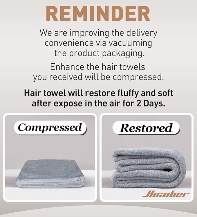 Hicober Microfiber Hair Towel, 3 Packs Hair Turbans - Image 8