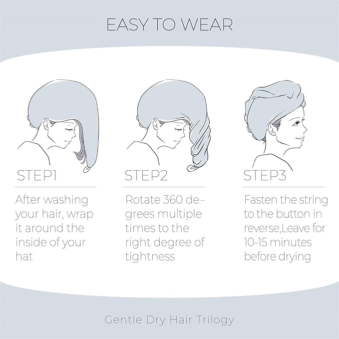MaopaoBeauty Hair Towel Terry Cloth Absorbent Dry Anti Frizz Twist Plopping - Image 4