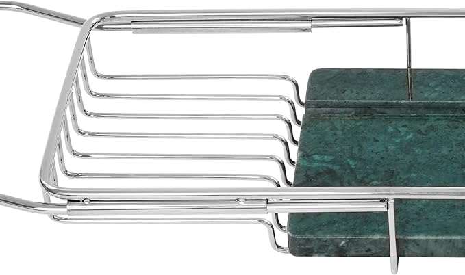 Stainless Steel Bathtub Tray, Expandable Marble Bath Tray - Image 7