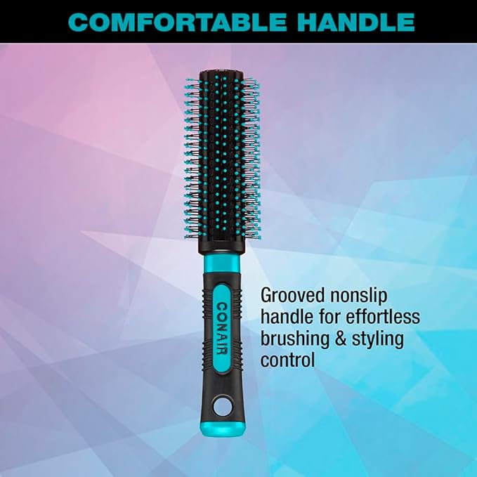 Conair Grip & Style Round Brush, Nylon Bristle Hair Brush - Image 3